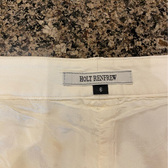 Holt Renfrew Women’s White Pinafore Snap Front Wide-Leg Pants Size 6 - Picture 6 of 13